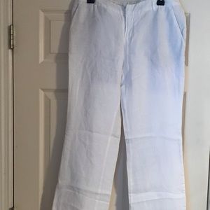 White wide leg Cynthia Rowley linen pants size 6